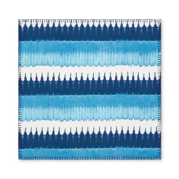 NWT 4 Figue Ikat Stripe Navy Napkins - Picture 4 of 10